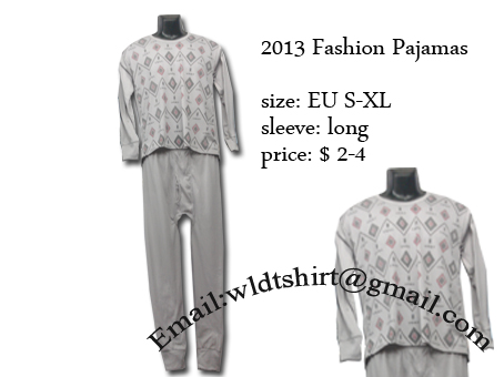 2013 fashion long sleeve pajamas for man