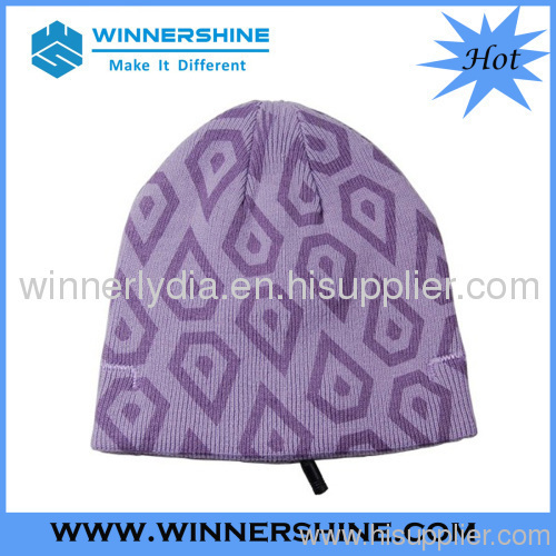Headphone beanie with printing pattern in fashion design