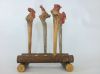 100% handmade wooden carved chicken shape ball pen