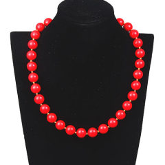 2013 New Fashion 14mm Coral Red j crew Bubble Bib Necklace Wholesale