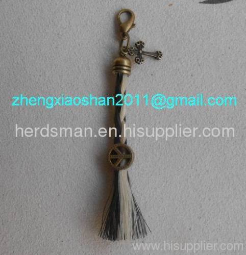 horse tail hair keychain