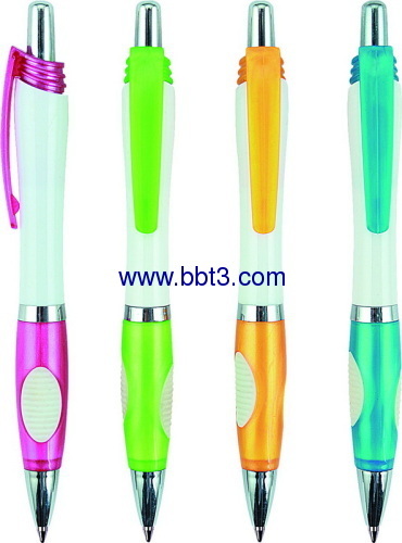 Gift plastic ballpoint pen with solid white barrel