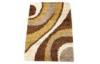 Earth Yellow / Black Polyester Shaggy Rug, Modern Contemporary Pile Carpet Rugs