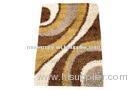 Earth Yellow / Black Polyester Shaggy Rug, Modern Contemporary Pile Carpet Rugs