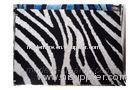 Zebra Pattern Black And White Polyester Contemporary Shaggy Rug, Floor Area Rugs