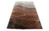 Brown / Beige Polyester Shag Pile Rug, Contemporary Shaggy Rug, Modern Area Carpet