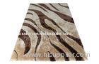 Decorative Modern Floor Rugs, Beige / Chocolate Polyester Contemporary Shaggy Rug