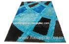 Blue, Green Polyester Patterned Shaggy Rugs, Modern Floor Decorative Rugs For Bathroom, Toilet