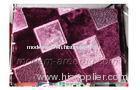 Custom Purple Polyester Plaid Patterned Soft Shaggy Rugs, Hand-tufted Area Rug