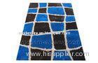 Blue Polyester Patterned Shaggy Rugs, Contemporary Modern Floor Area Rug Custom