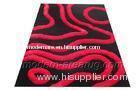 Black / Red Contemporary 3D Polyester Shaggy Rug, Hand - Tufted Modern Carpet Rugs For Floor