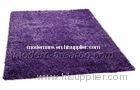 Hand-tufted Purple Polyester Shaggy Pile Rug, Modern Shaggy Carpet Rugs