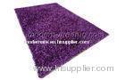 Contemporary Style Purple Polyester Shaggy Pile Rug, Washable Area Rugs Carpets