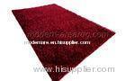 Wine Polyester Shaggy Pile Rug, Modern Concise Floor Carpet Rugs For Dining Room