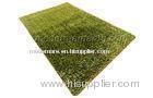 Grass Green Polyester Shaggy Pile Rug, Hand Tufted Area Carpets Rugs For Indoor / Outdoor