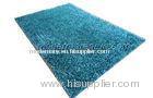 Contemporary Design Blue Polyester Shaggy Pile Rug, Mothproof Stain Repellent Modern Area Rugs