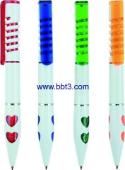 Promotion ballpoint pen with hear decoration