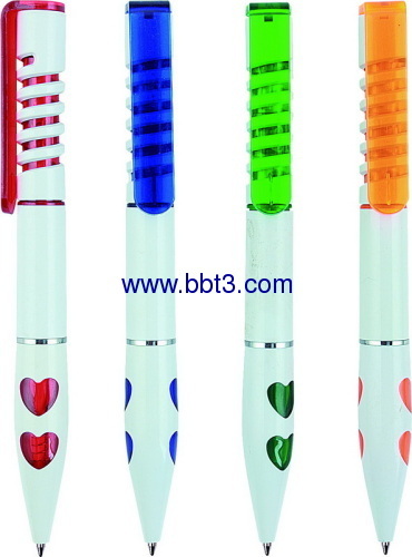 Promotion ballpoint pen with hear decoration