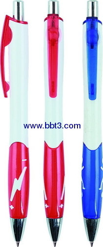 Promotion ballpoint pen with bright silver trim