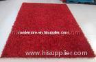 Red Polyester Shaggy Pile Rugs, Modern Rug Carpets For Play Room, Bedside Area