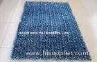 Latex Cotton Canvas Backing Mixed Blue Polyester Shaggy Pile Rug For House Decoration