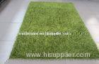 Contemporary Lemon Green Polyester Shaggy Rug, Malai dori Modern Carpet Rugs