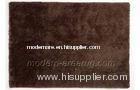 Modern Contemporary Fashion Dark Brown Polyester Shaggy Area Rug, Soft Fluffy Carpet