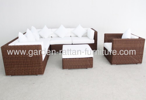 Outdoor rattan garden furniture pation sofa set round wicker