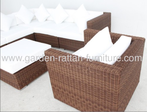 Outdoor rattan garden furniture sofa set round wicker
