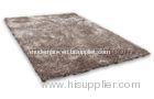 Contemporary Washable Taupe Polyester Shaggy Area Rug For Dining Room, Sitting Room
