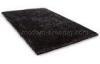 Luster Black Polyester Shaggy Area Rug, Soft Fluffy Pile Modern Decorative Carpet Rugs