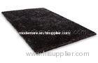 Luster Black Polyester Shaggy Area Rug, Soft Fluffy Pile Modern Decorative Carpet Rugs