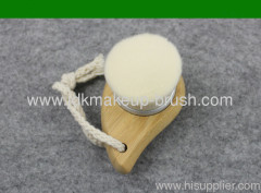 Face cleaning brush with bamboo handle