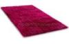 Soft Portable Rose Carmine Shaggy Area Rug, Polyester Modern Shaggy Pile Floor Rugs
