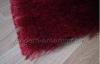Viscose Mixed Red Polyester Silky Shaggy Rug, Modern Romantic Shaggy Carpet Rugs