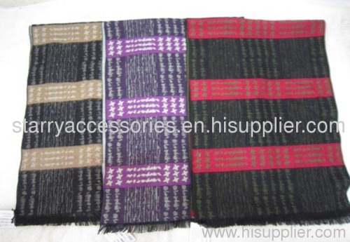 Multicolor viscose jaquard woven scarf
