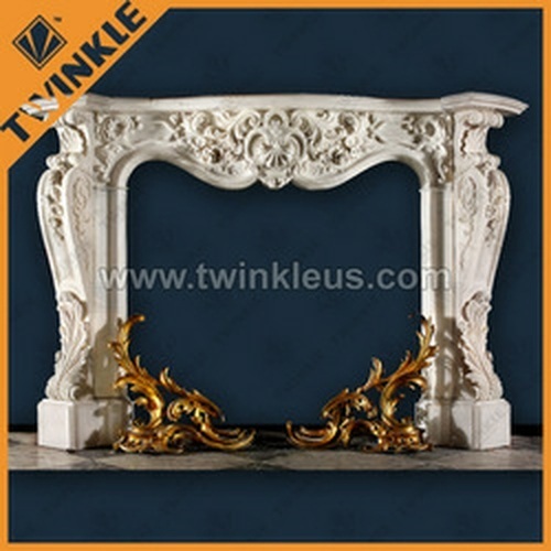 Naturla White Marble Fireplace Mantel