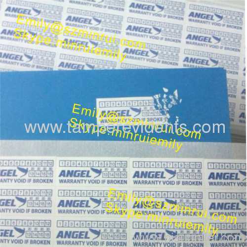 Destructible Warranty Labels with custom logo or name