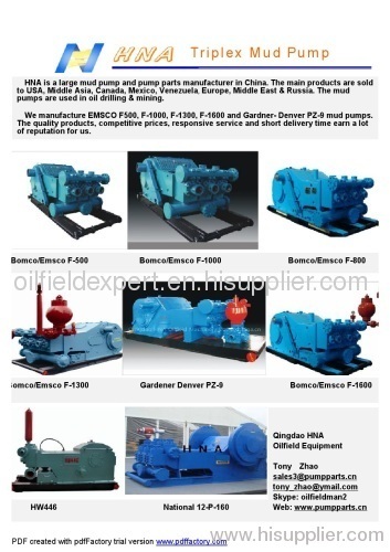 EWS-446 Drilling Triplex Mud Pump for Well Service