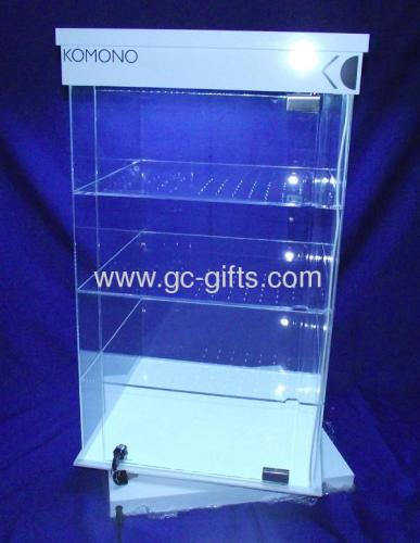 4-shelve rotary display cabinets with lights