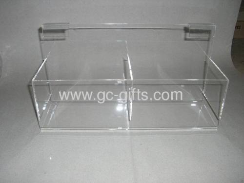 2-compartment slatwall plastic boxes