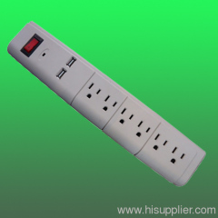 USB power bar, surge protected