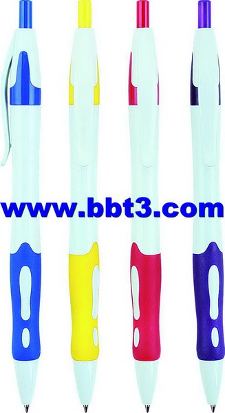 Plastic promotional ballpoint pen with color trims