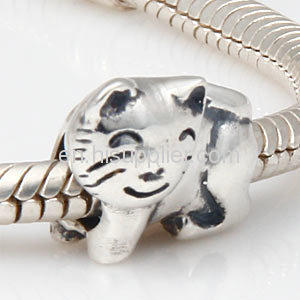 Wholeslae 2013 Newest Designer Sterling Silver european Cat Charm Beads