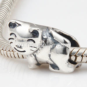 Wholeslae 2013 Newest Designer Sterling Silver european Cat Charm Beads