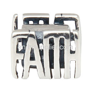 Western Designer Faith Charm european Sterling Silver Message Beads Wholesale