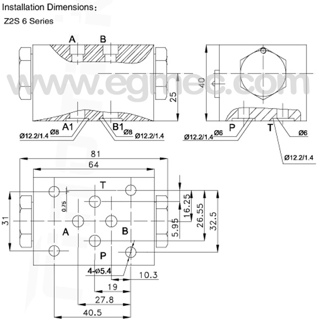 Rexroth Z2S6 Sandwich Plate Pilot Operated Check Control Valve