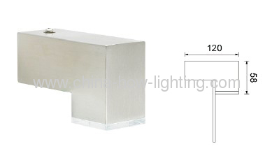 One Side LED Wall Light IP44 with Clear PC Shade Steel Stainless Material Epistar Chips