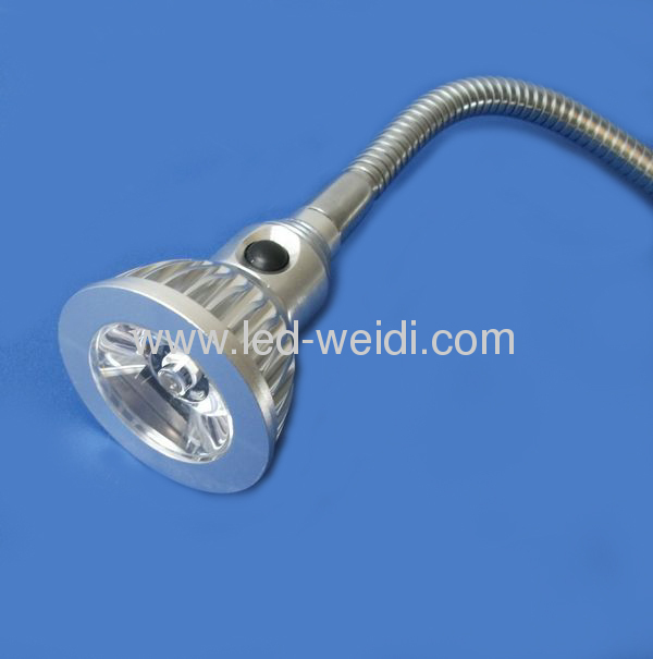 Stainless steel flexible 12V or 220V LED hotel wall/bedside light