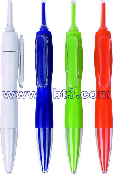 Promotional ballpoint pen with plastic transparent clip